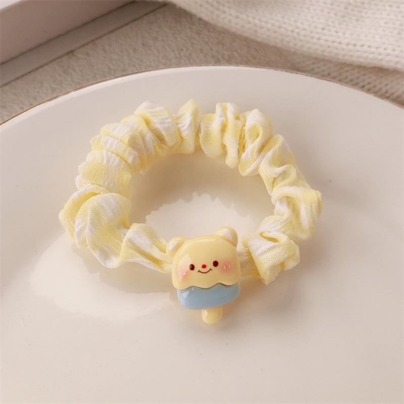 3 шт. Кремовый мишка резинка для волос в виде толстой кишки аксессуар для волос девочка сердечко милая веревка для волос студент высокая эластичность резинка для хвостика