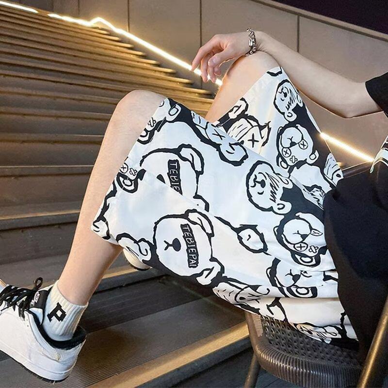 M-5XL Мужские трендовые шорты-карго Мужские шорты с принтом в виде букв на кармане Летние модные повседневные прямые шорты для мужчин