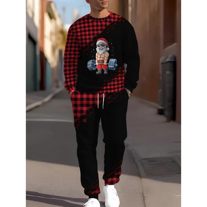 Christmas Clothing Set Spring Autumn Men Women Fashion 3D Print 2PCS Suit Casual Sportswear Sweatshirt Jogging Pants 2Pcs Sets
