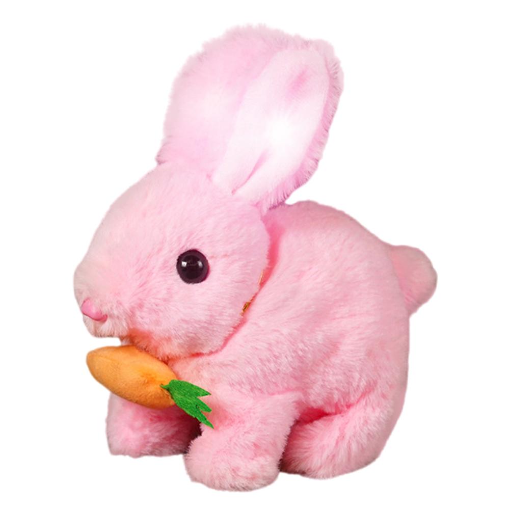 Interactive Electronic Pet with Carrot Plush Bunny Toy Electronic Pet Rabbit Toy Gifts for Toddlers 3 4 5 6