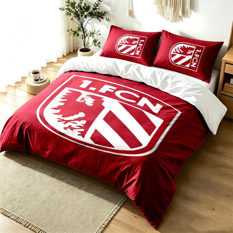 1.FC Nurnberg 3pc Duvet Cover Set Simple Modern Bedding Set Wrinkle Resistant Soft Fabric All Season Use a perfect gift