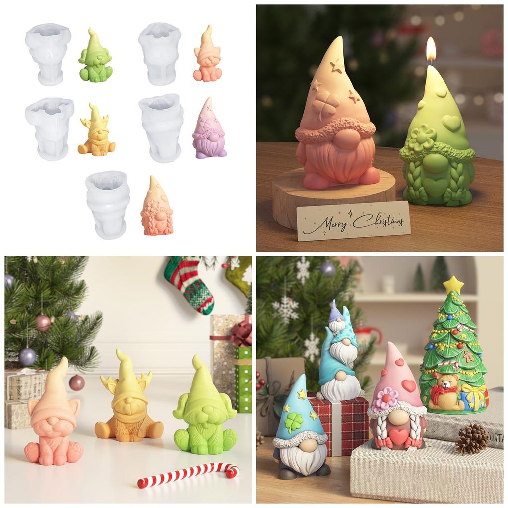 DIY Heart Star Gnome Silicone Mold Dsiplay Ornament Molds For Crafting Resin Plaster And Scented Candles Home Decor