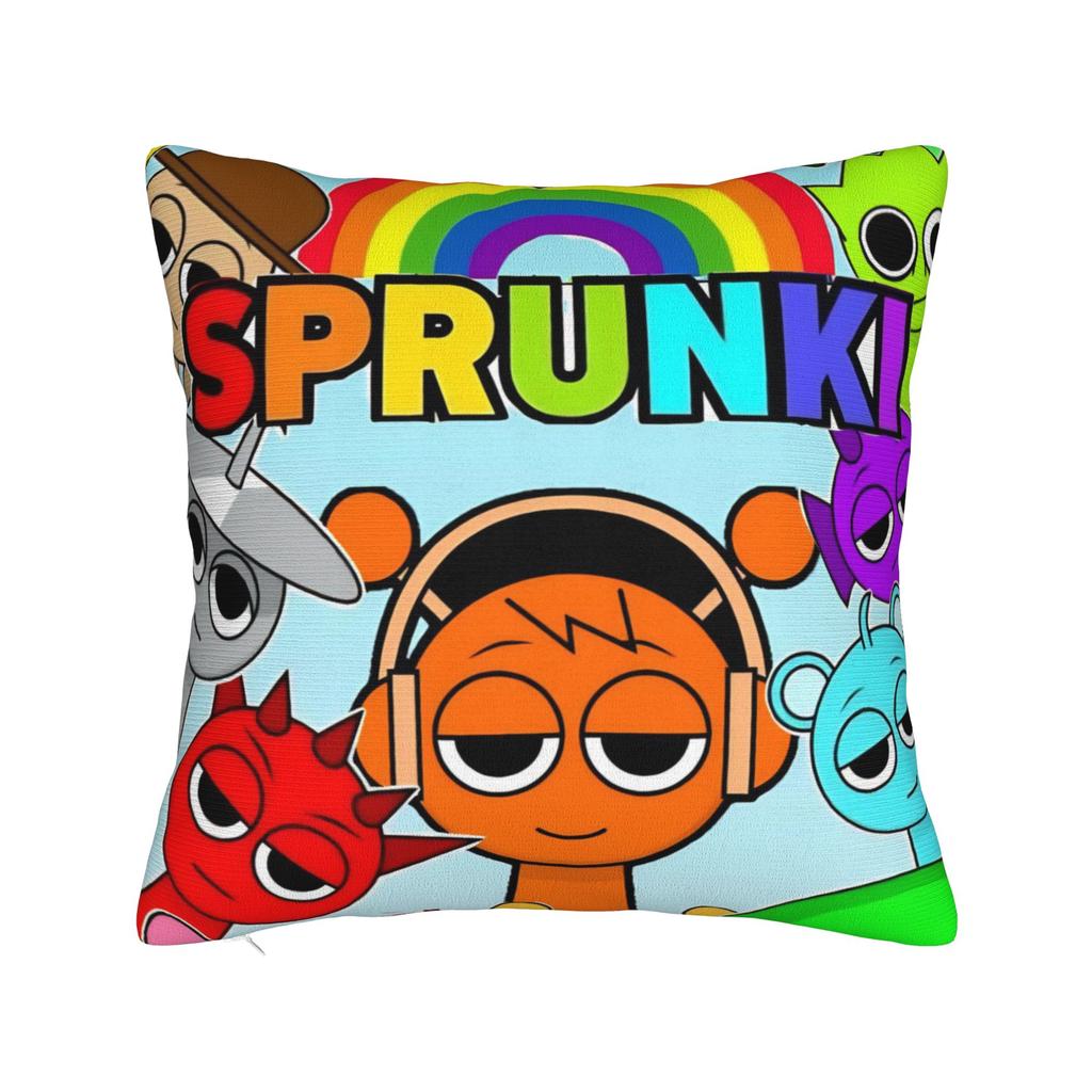 Игровые квадратные наволочки Sprunki Мультяшная наволочка для подушки Модная полиэстеровая декоративная наволочка для автомобиля 45x45см