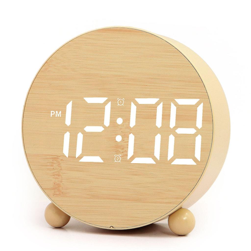 Supply LED electronic clock dual alarm snooze adjustable brightness date temperature display silent alarm clock