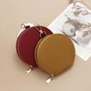 INS Style Japanese & Korean Round PU Leather Zipper Coin Purse - Portable Mini Bag, Card Holder & Key Case for Women