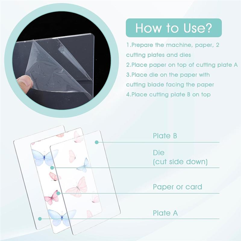 2025 Тренд 2 упаковки Прозрачные акриловые режущие подложки, Пластины для вырубки Прозрачные Толстые Подложки для вырубных ножей Резка для вырубки Wo