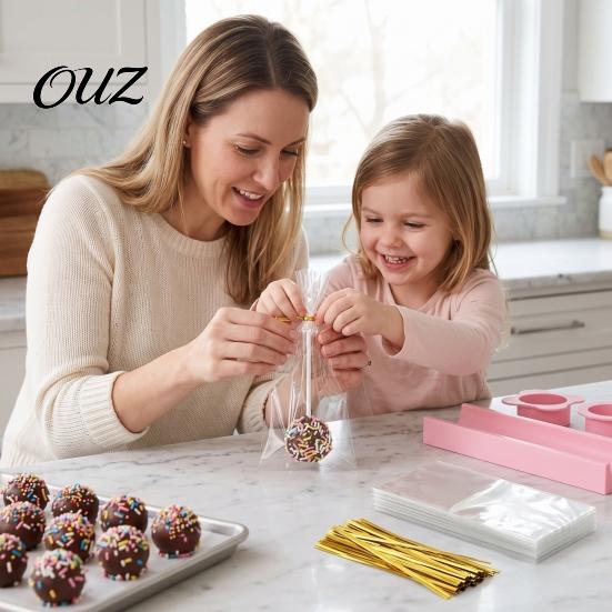 Easy Release Cake Pop Mold 3PCS Sets, Food Grade Plastic with Wedding Treat Making Kit Cutter And Pusher, Round Ball Maker for Baking Decorating