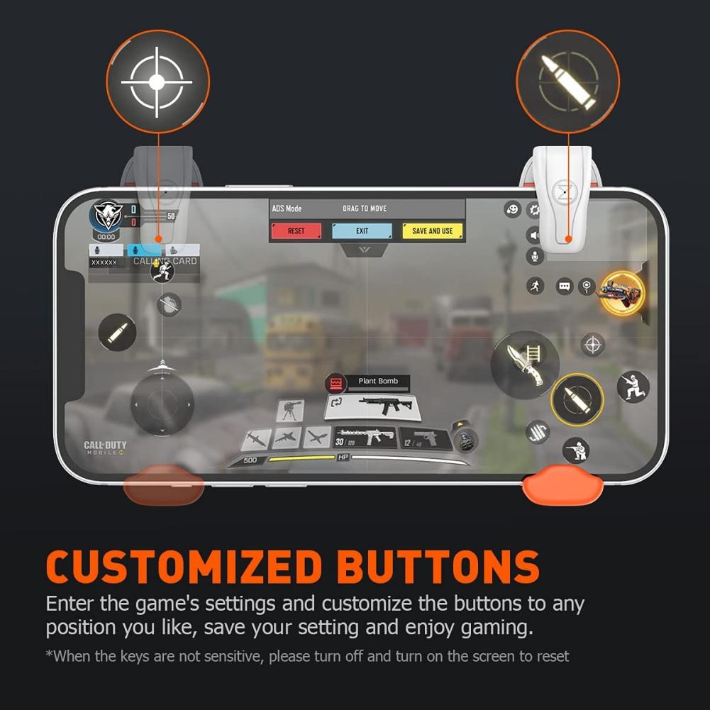 Мобильные игровые контроллеры BIGBIG WON с триггером Plug and Play для телефонов iOS и Android, игровой триггер 4,7–6,5 дюймов для PUBG/Fortnite/COD, белый