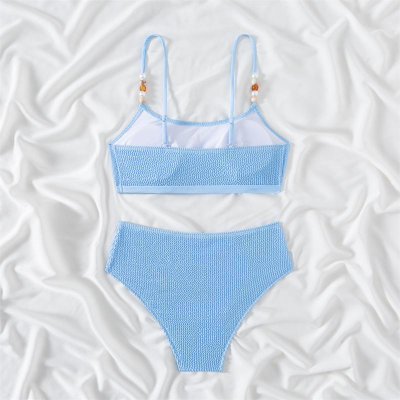 Купальник бикини женский с высокой талией купальник новый сплошной слинг бикини комплект сексуальный стринги купальный костюм для женщин летний пляжный из двух частей