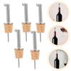 6 Pcs Bottle Cork Pourers Cocktail Dispensers Stopper Caps Spout Stainless Steel Red