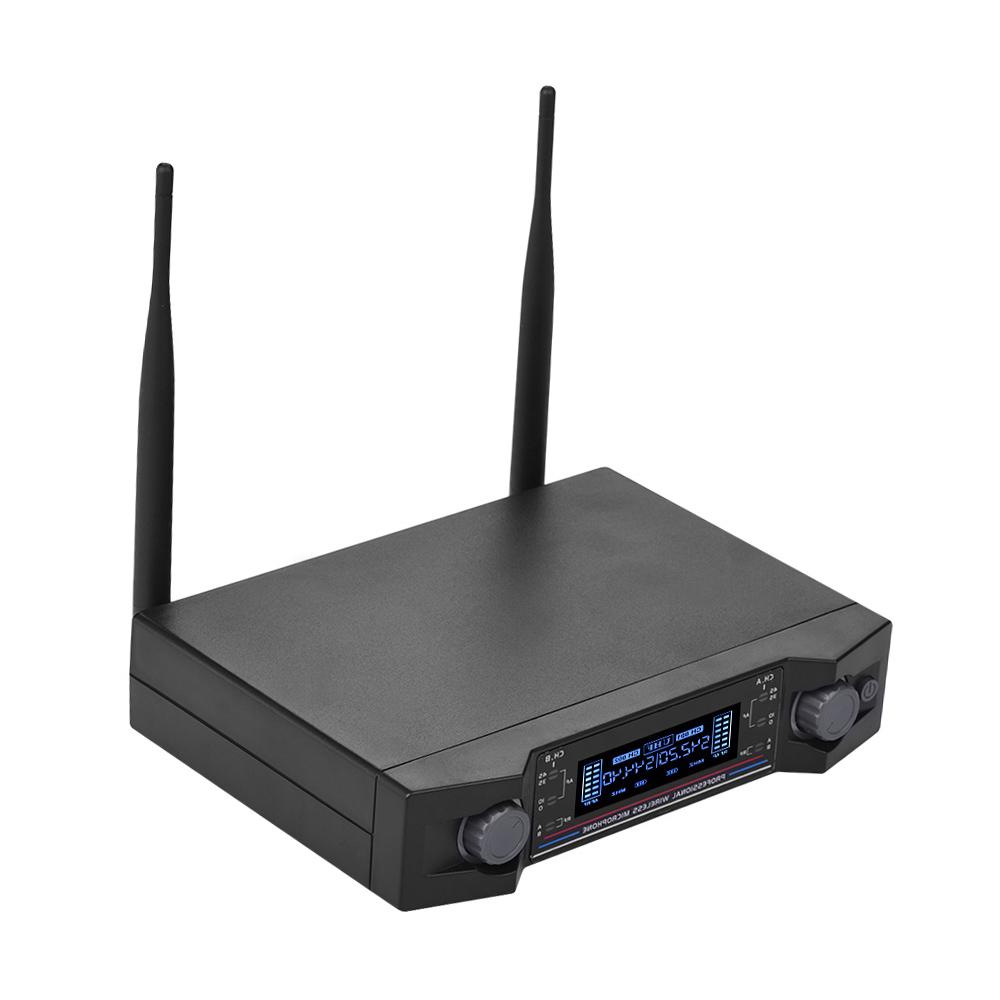 U2 UHF Wireless Microphone System 2 Handheld Mics & 1 Receiver with LCD Display for Karaoke Home