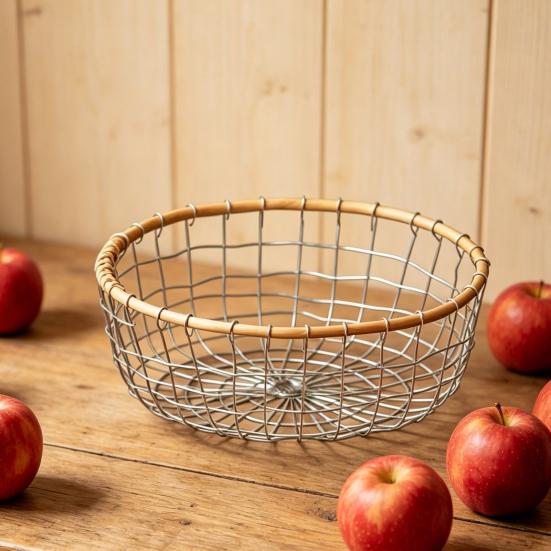Storage Basket, Stainless Steel Woven Multi-Purpose Organizer, Large Capacity Stackable Fruit Bowl for Kitchen Bathroom Bedroom And More