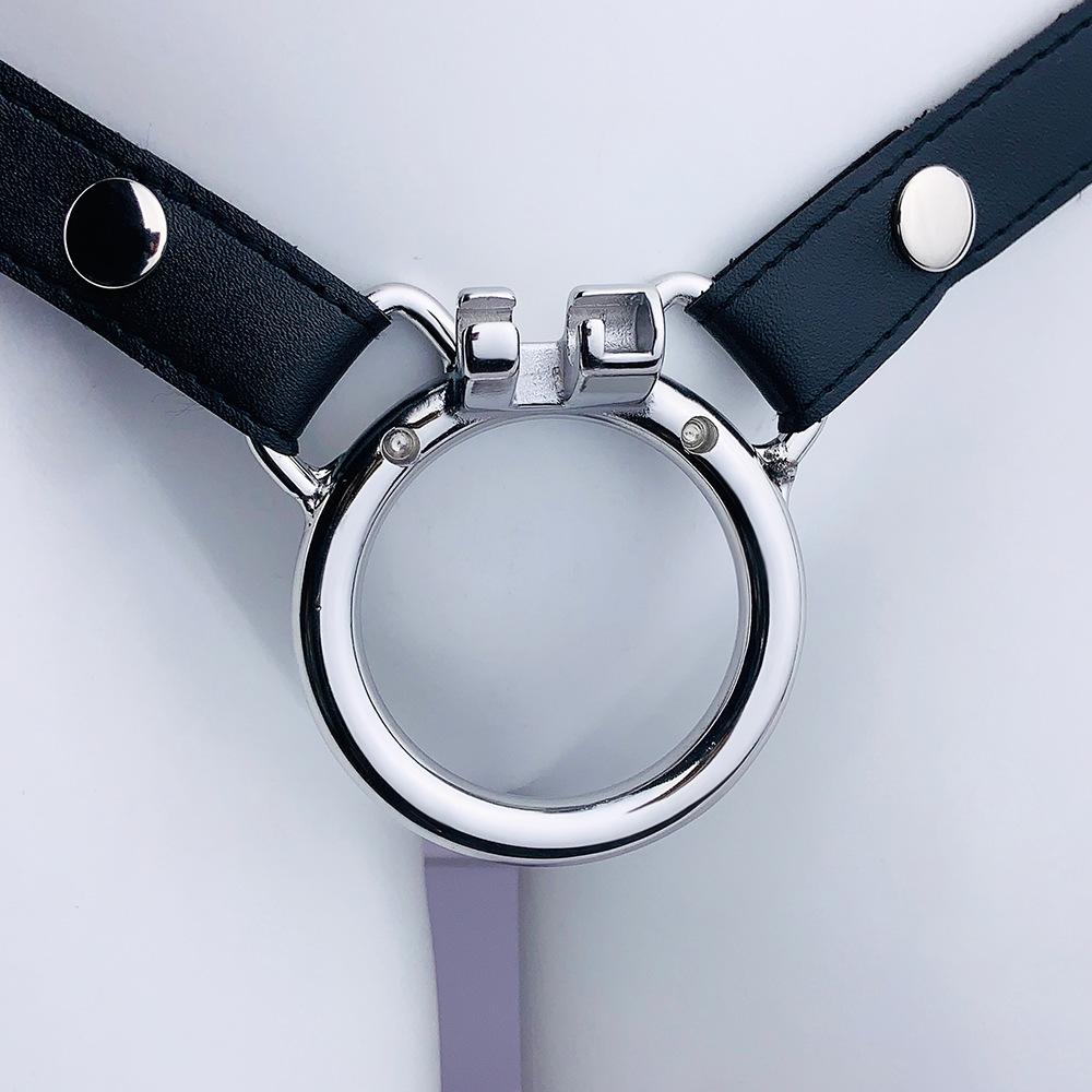 FRKO Stainless Steel Male Penis Rings Adjustable PU Belt Chastity Cage Device Curved Round Accessories Adult Sex Toys Men