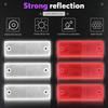 Swpeet 20Pcs Universal Red + White Plastic Rectangular Stick-on Car Reflector Sticker, Door Reflectors Interior Red + White Compatible Warning Plate