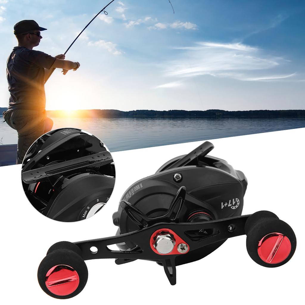 Black Red Metal Spool Magnetic Brake Fishing Casting Reel Fish Wire Wheel Tool AccessoryRight LK100R
