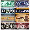 Vintage Tin Art with 1530 License Plate Design: Ideal for American - Style Background Wall Decor