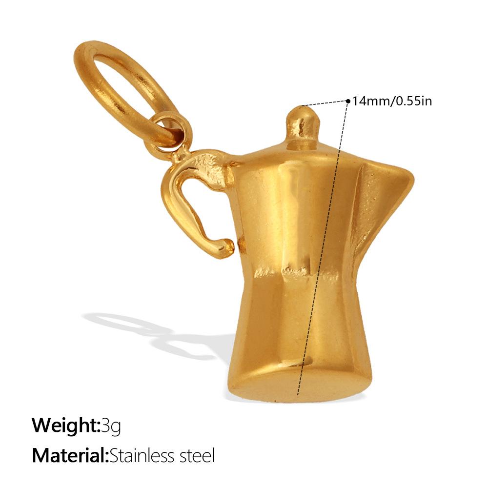 Yori Stainless Steel Retro Coffee Pot Small Charms for Jewelry Making Supplies DIY Necklace Bracelet Making Accessories