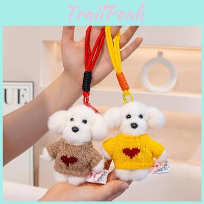 Плюшевая игрушка Собака Тедди в свитере Мягкая короткошерстная животная Брелок для сумки Подарок для подростков