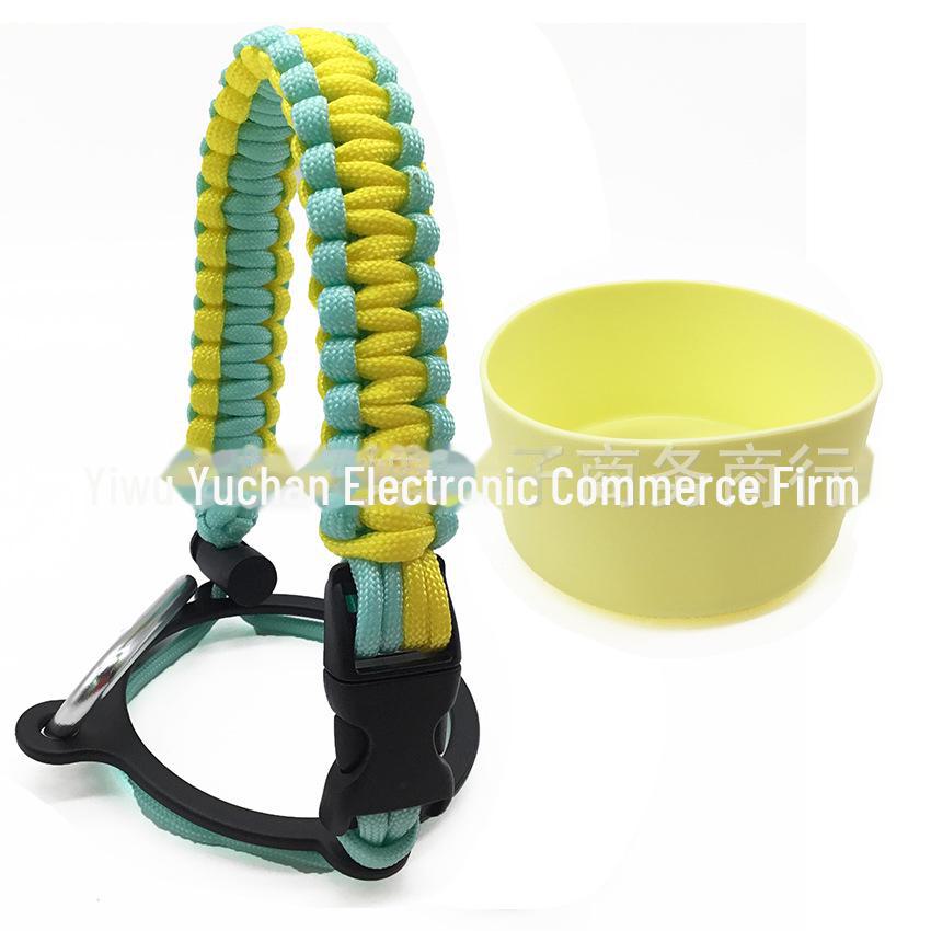 Top Thermos Cups with Silicone Non-Slip Sleeves, Hand-Woven Ropes, and Cup Handles