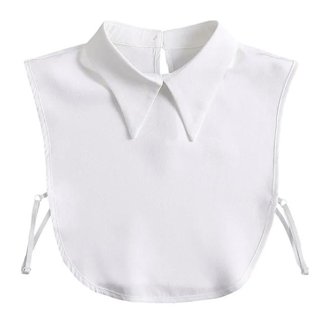 New Women White Lace Fake Collar Vintage Shirt Detachable Collar Front Tie Men Lapel Blouse Top Sweater Cotton False Collars
