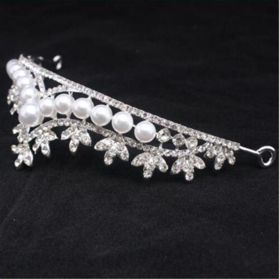 Женщины искусственный жемчуг горный хрусталь кулон ожерелье серьги Корона Тиара комплект ювелирных изделий