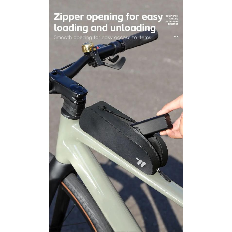 WEST BIKING Bicycle Top Tube Bag Aerodynamic Low Drag Fit Bike Frame Zip Bag Waterproof Wind-breaking Ultralight Cycling Bags