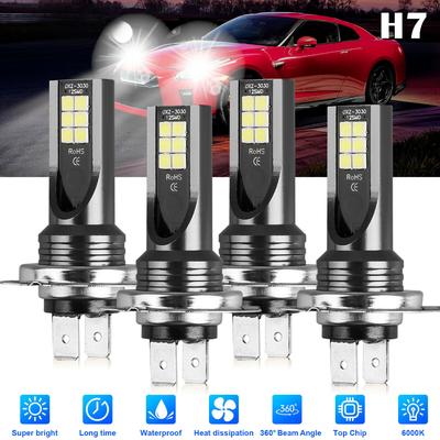 Светодиодные противотуманные фары H8 H11 9005 9006 H4 H7 3030 12SMD фары, фары 12 ламп