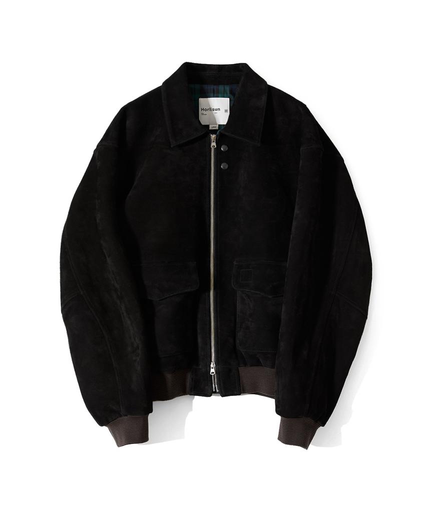 Horlisun Irish Suede Leather Jacket Black