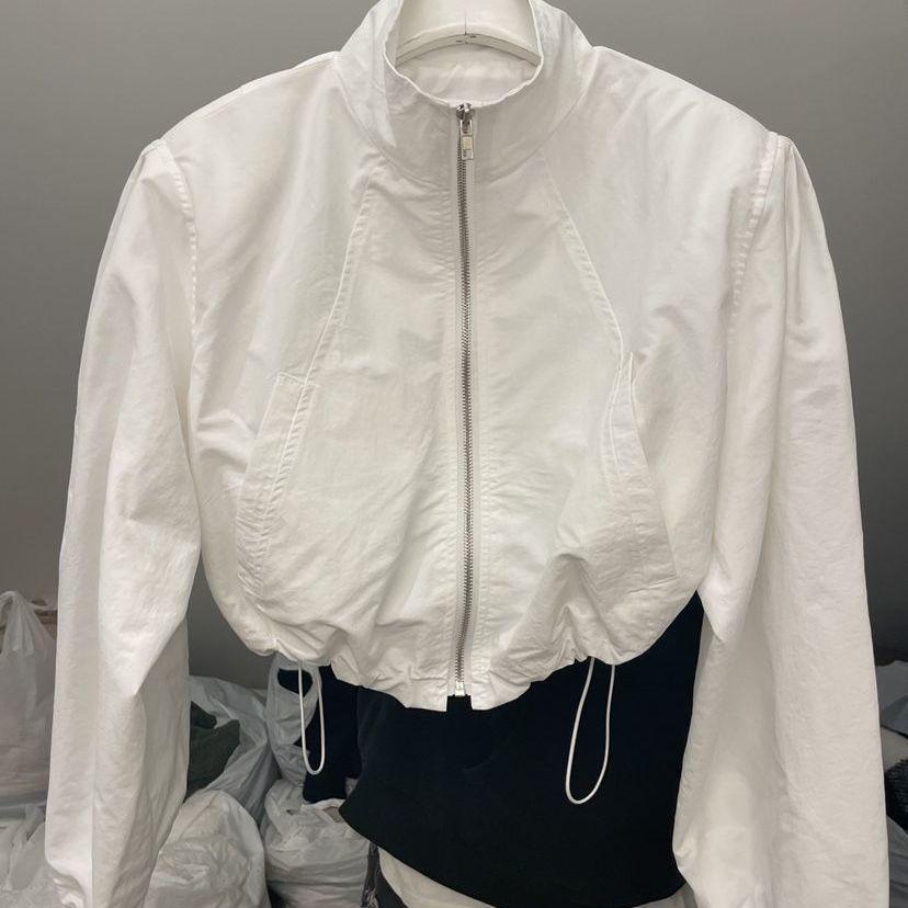 Vintage Women's Windbreaker Cropped Jackets Harajuku Oversized Streetwear Long Sleeve Fashion Top Sun-proof Summer