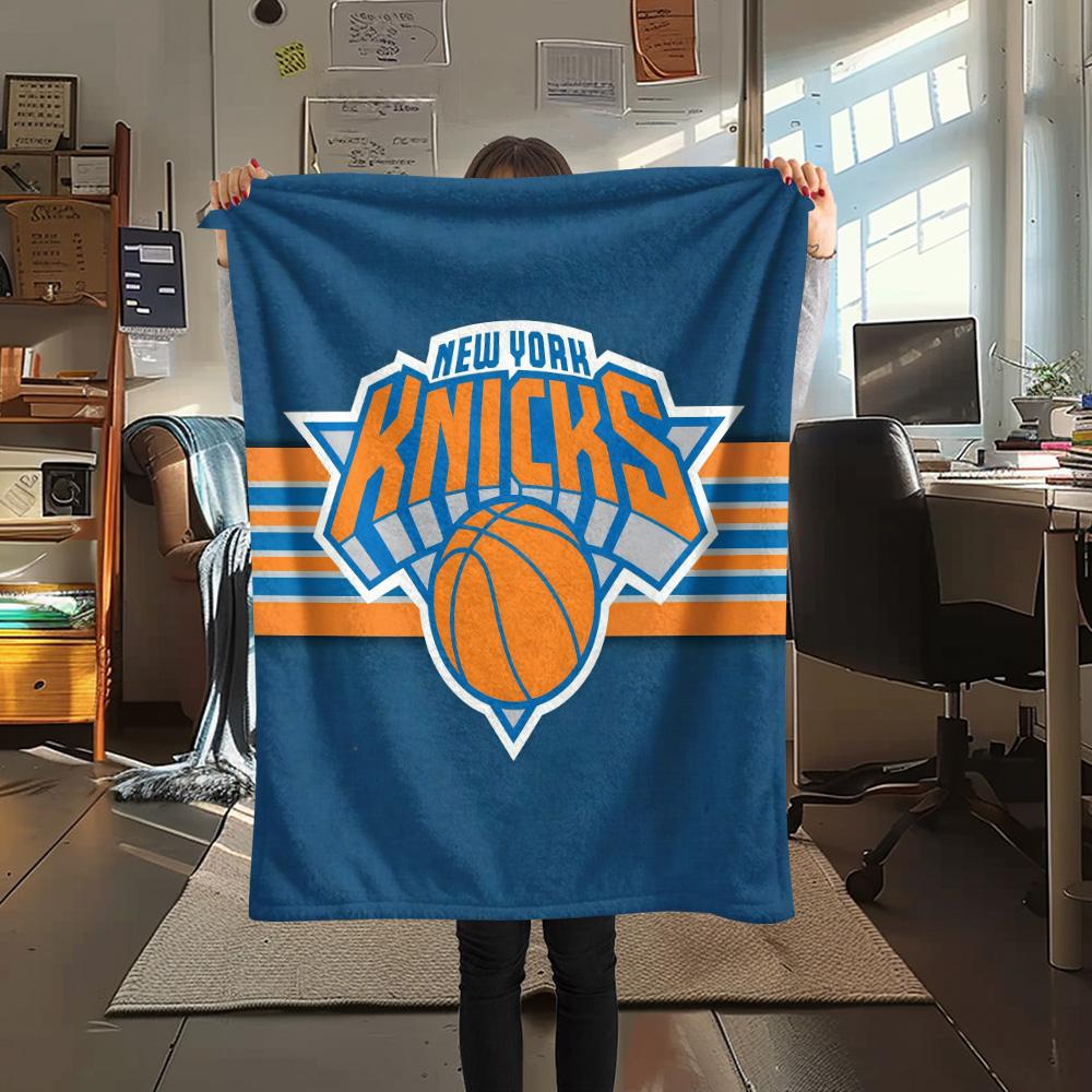 York Knicks Flannel Blanket, High quality Comfortable for All Seasons, Home Decor, Warmth and Comfort