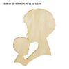 Head Silhouette Mother's Day Wooden Wreath Template DIY Craft Home Decoration Board