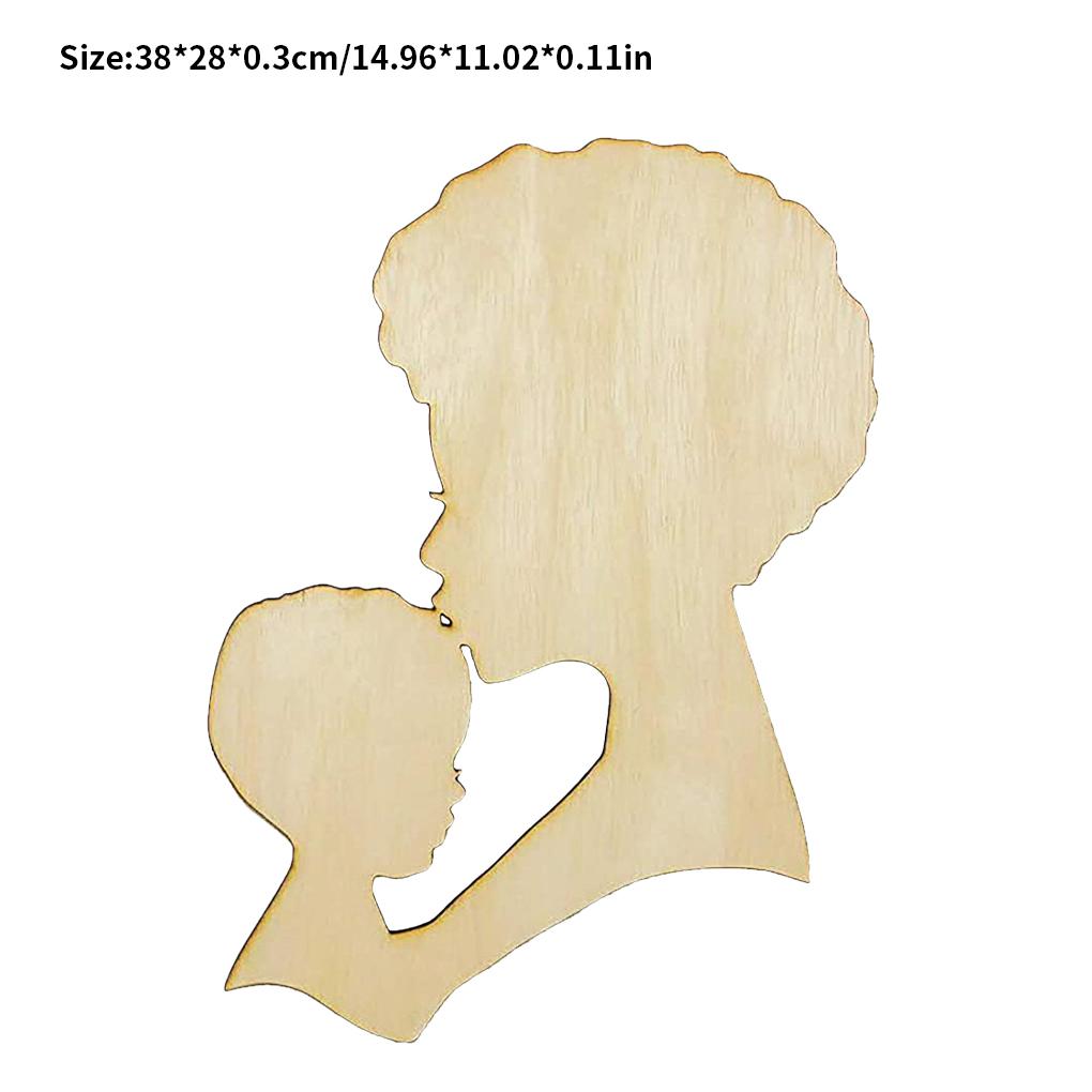 Head Silhouette Mother's Day Wooden Wreath Template DIY Craft Home Decoration Board