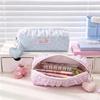 Ruffle Lace Design Pen Bag Large Capacity Stationery Organizer Makeup Storage Pouch  Student Use