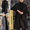 Men's British Style Solid Color Long Coat Fashionable Warm Woolen Overcoat