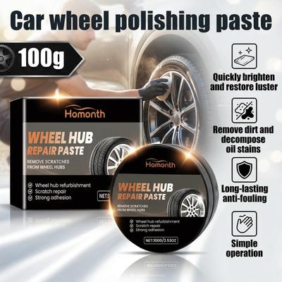 Automobile Wheel Polishing Paste Polishing Brightening Anti-Fouling Cleaning Maintenance Rapid Brightening Restoration of Luster100g