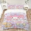 3 шт. Комплект постельного белья с рисунком My Melody и маленьких животных, 1* Пододеяльник + 2* Наволочки, Печатный комплект постельного белья, Мягкий и удобный. W068