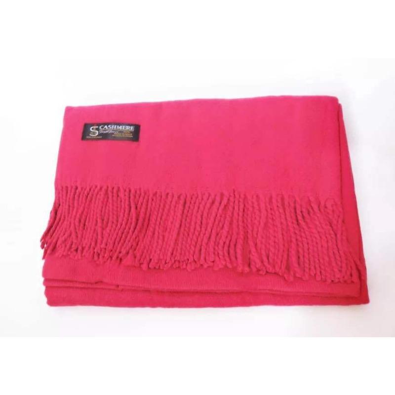 Warm Solid Color Cashmere Wool Scarf Winter Tassel Unisex Shawl Solid Color Scarf for Women