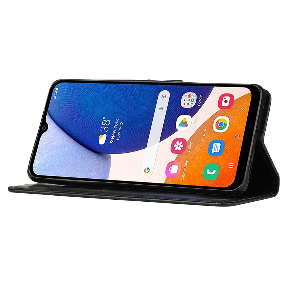 Для Samsung Galaxy S24 FE Кожаный кошелек-чехол с тиснением Цветок Бабочка, чехол для телефона с ремешком