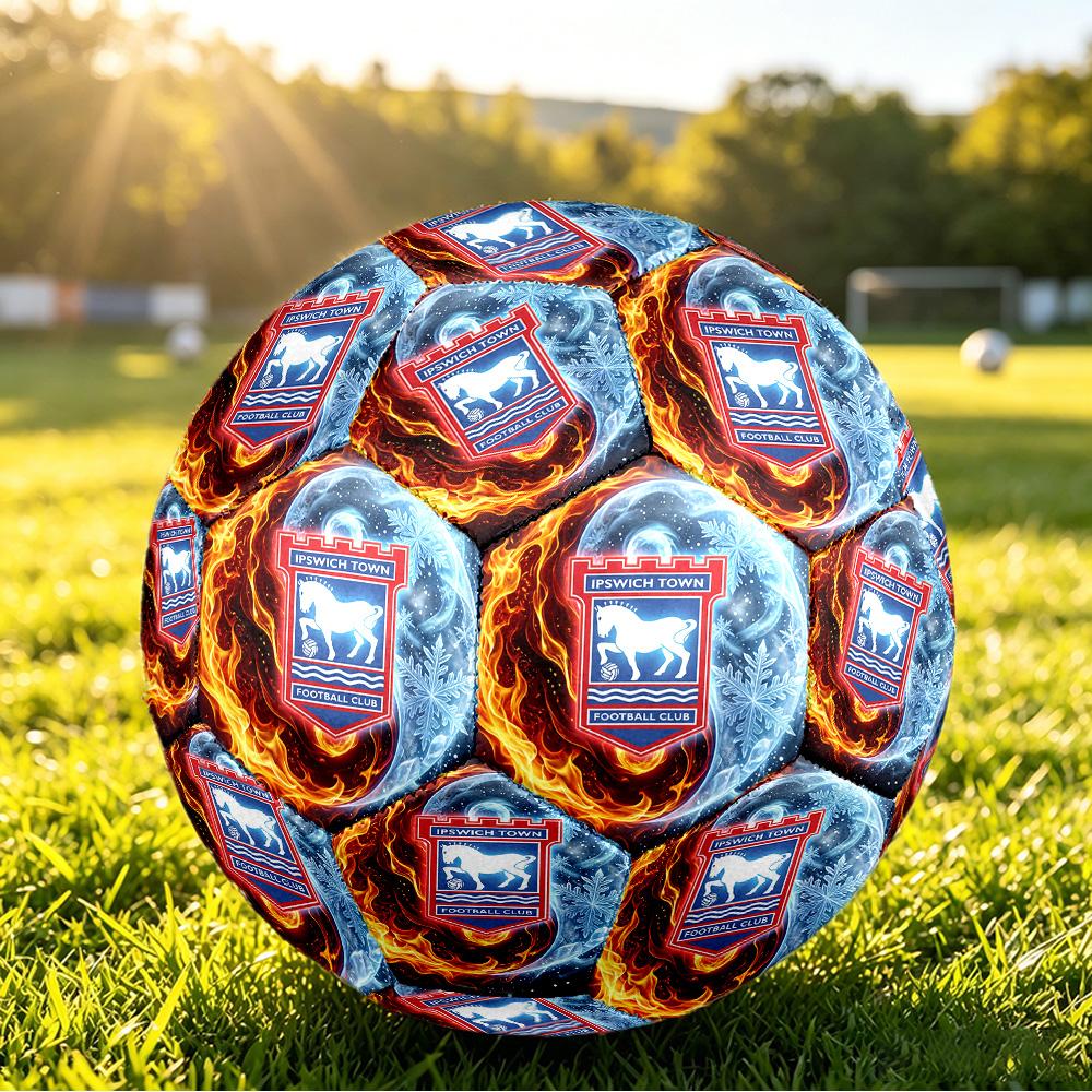 Ipswich Town FootballPrinted Size 5 Soccer Bball, Anti Slip Adult Match Football Souvenir for Football Fans
