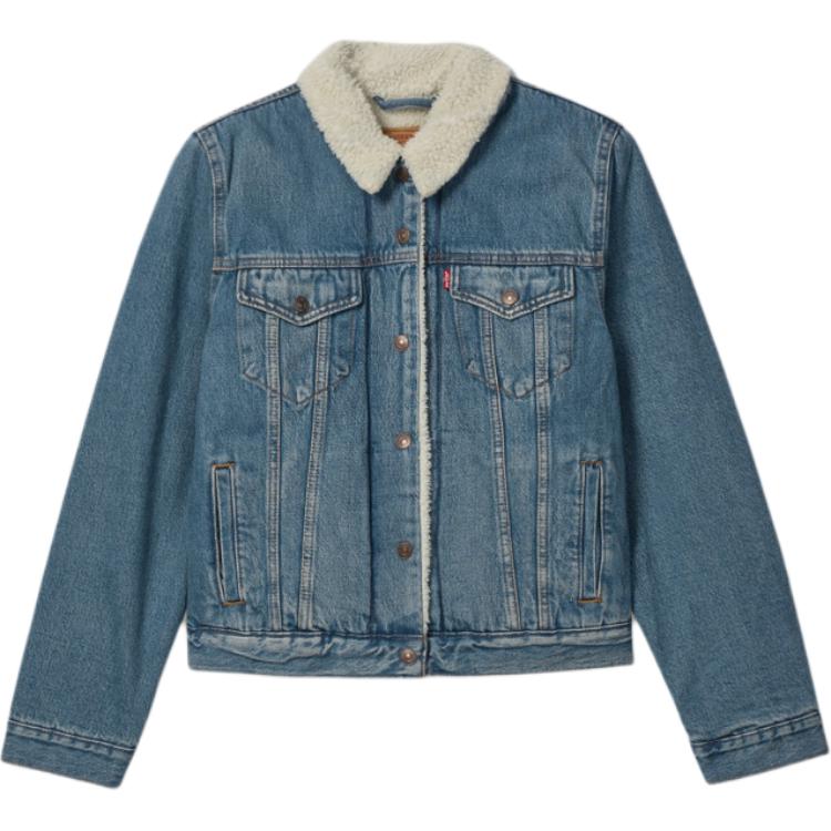 Levis Повседневная Удобная Простая Лацкан Однобортная Длинный Рукав Джинсовая Куртка Женские Куртки 36136-0118