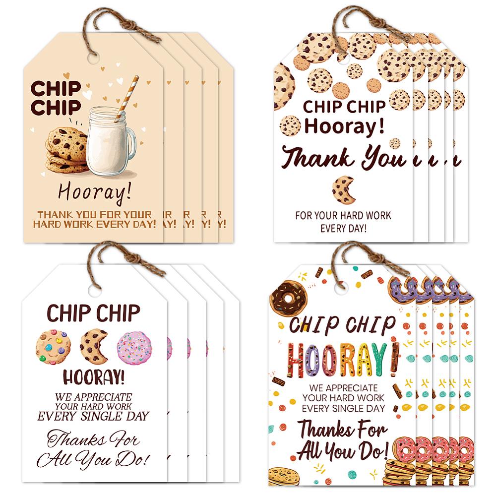 1set 80pcs 4 styles Printed Paper Thank You Gift Tags Rectangle 7.7x5.1cm Hole: 5mm 20pcs/style