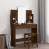 VidaXL Dressing Table with Mirror, Makeup Table with 2 Drawers, Cosmetic Table with 4 Shelves, Storage Furniture 837581