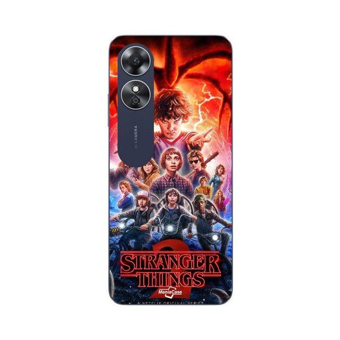 Coque de téléphone - MANIACASE - Oppo A17 - Silicone TPU - Noir - Stranger Things saison 2