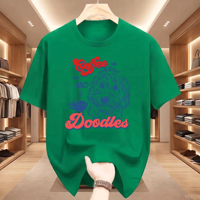 Coffee Funny Doodle Dog Coffee Club Pet Lover Streetwear Tshirt Humor Tee Loose Fit Clothing For Unisex And Unisex Short Sleeve