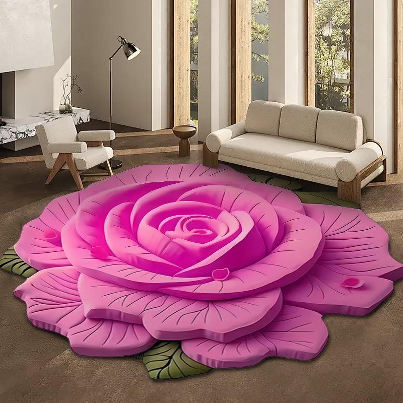 3D Floral Diatom Mud Carpet, Water-absorbing and Anti-slip Floor MATS for Home Bathrooms, Kitchens and Toilets, Sofa Carpet