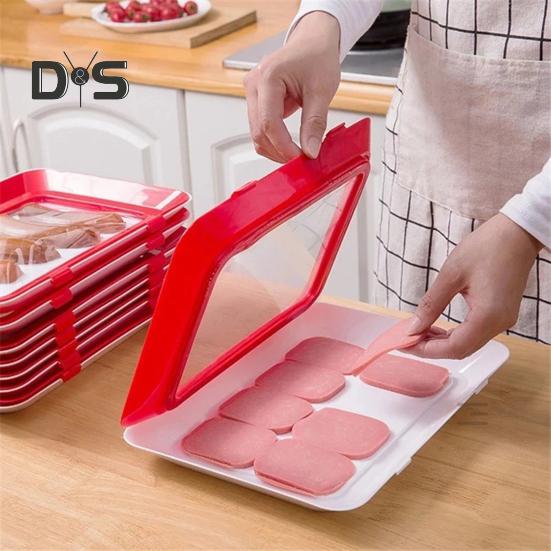 Лоток для хранения продуктов питания, многоразовые штабелируемые контейнеры для хранения продуктов, герметичные лотки для хранения фруктов в холодильнике