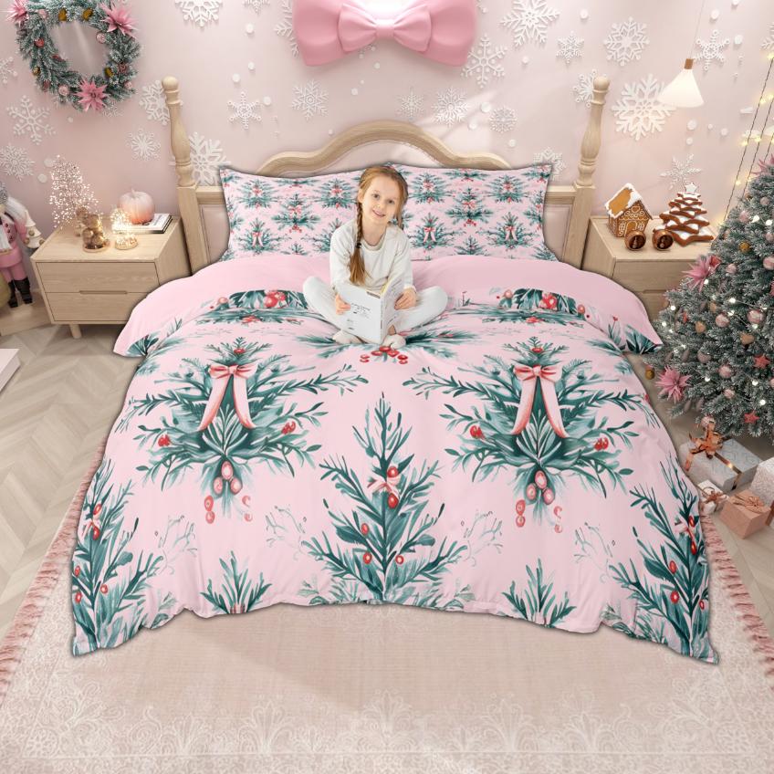 Homewish Merry Christmas Комплект пододеяльника для девочек и мальчиков 2 шт./3 шт., Постельное белье с имбирным пряником и рождественской елкой, Комплект чехла для одеяла «Щелкунчик»