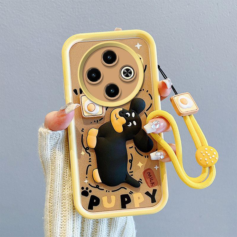 KEYSION Противоударный чехол для TECNO Spark 30C со шнурком, мягкий силиконовый чехол с милой 3D-мультяшной куклой для TECNO Spark 30C