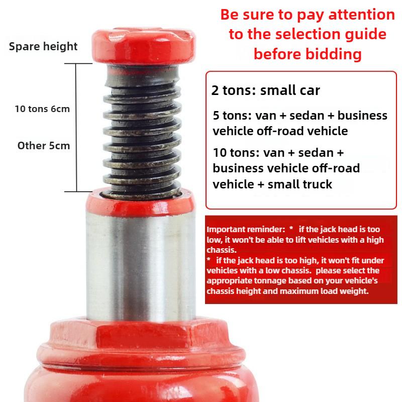 5T/6T/8T Hydraulic Bottle Jack Car Hydraulic Jack Welded Hydraulic Car Bottle Jack for Car Pickup Truck RV Repair