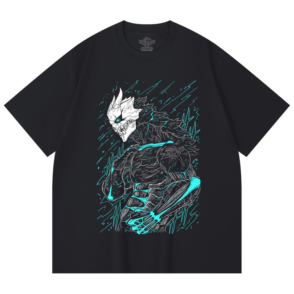 230 г/м² 100% хлопок Kaiju No 8 V8 Кафка Принт Унисекс Тяжелая хлопковая футболка